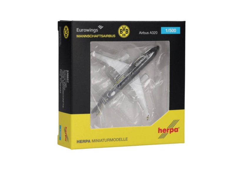 Airbus A320 Eurowings D-AEWN "BVB Mannschaftsairbus" livery;  1:500