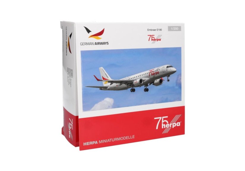 Embraer E190 German Airways "Herpa 75 years" livery D-ACJJ;  1:200