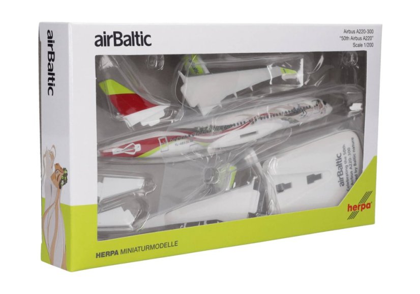 Airbus A220-300 airBaltic YL-ABX "50th Airbus A220" livery;  1:200