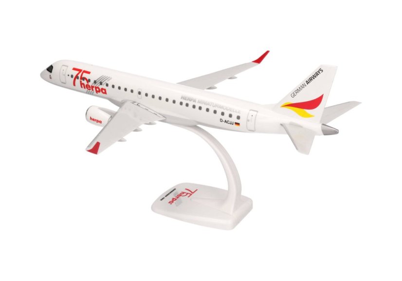 Embraer E190 German Airways D-ACJJ “Herpa 75 Years” livery;  1:100